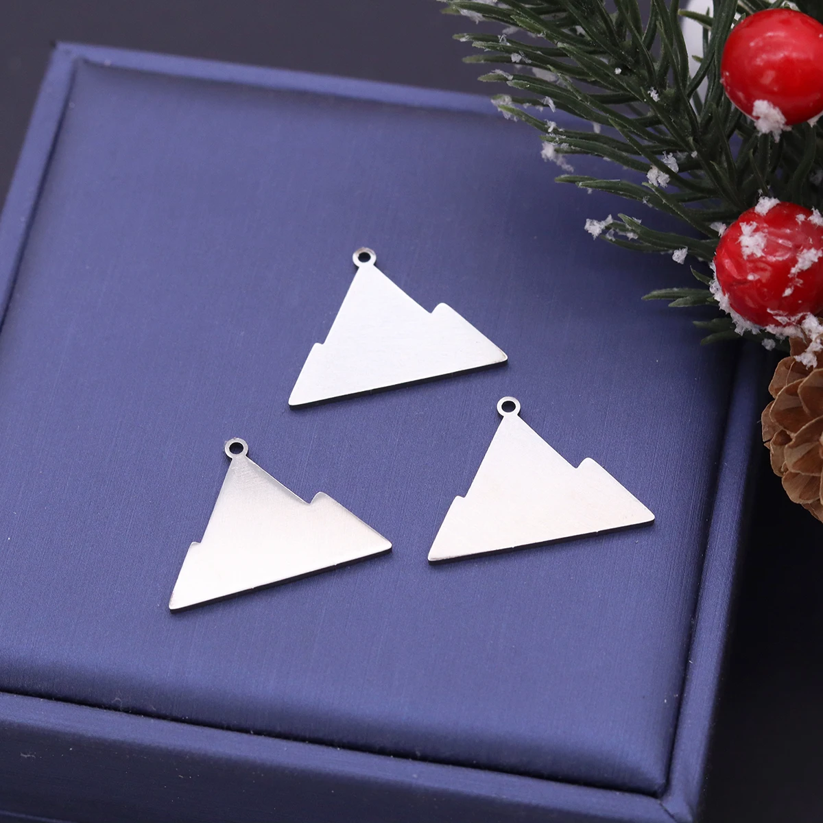 3pcs Mountain Charms Polished Stainless Steel Mountain Peak Pendants DIY Jewelry Making Earrings Necklace Accessories Wholesale