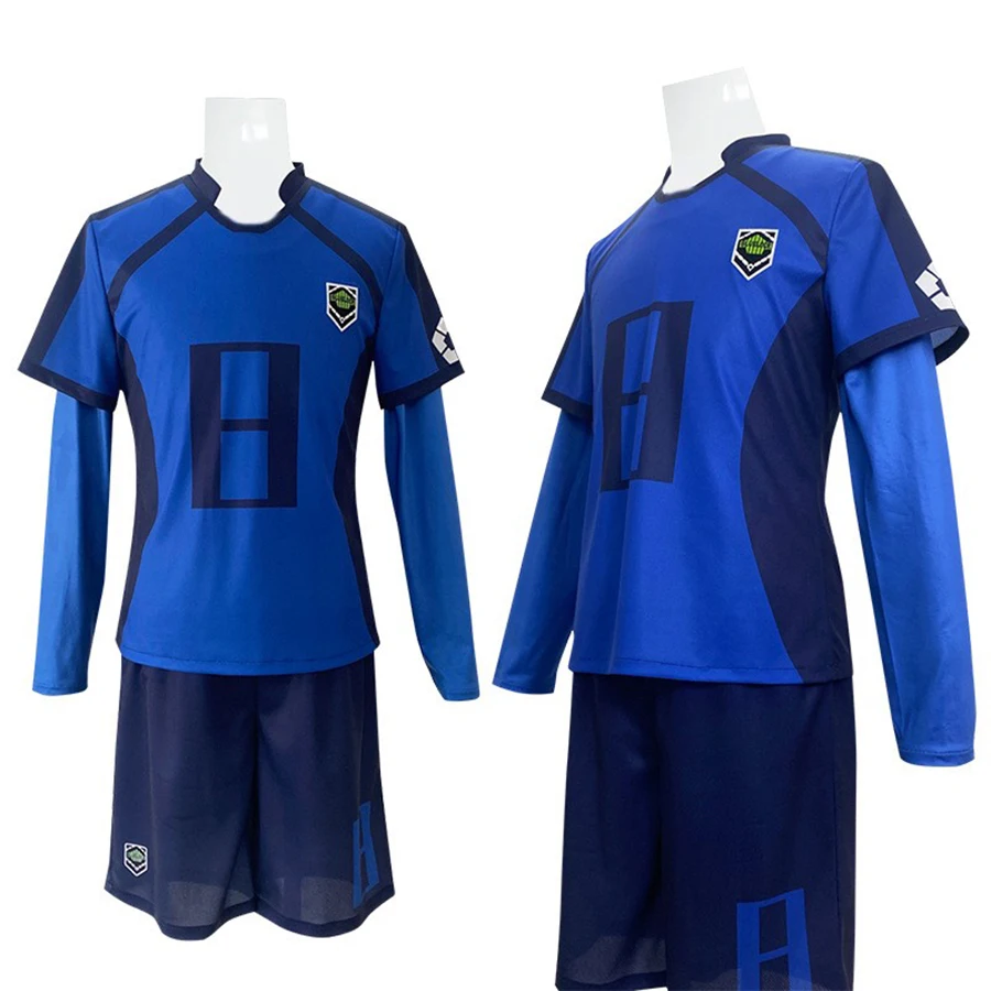 Blue Anime Cosplay Lock Football Jersey Isagi Yoichi Bachira Cosplay Sportswear Chigiri Hyoma Blue Team Uniforms Halloween