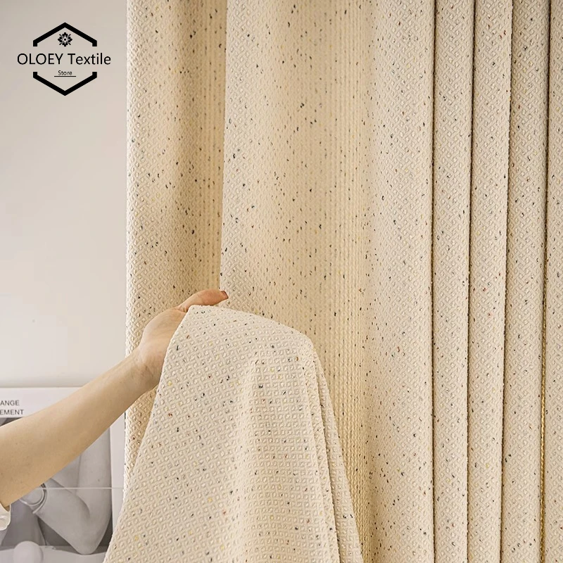 

Pastel Color Circle Cream Style Blackout Ready Made Curtains for Bedroom Living Room Kids Room Floor Length Windows Design