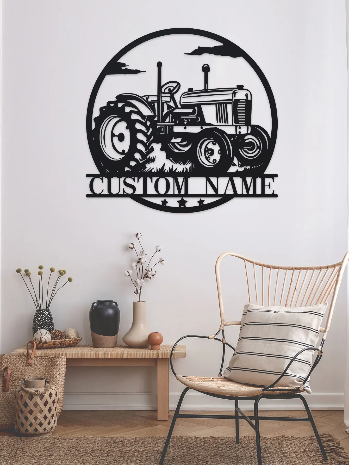 1pc Custom Tractor Wall Art, Personalized Names Tractor Signs, Farmhouse Wall Decor, Metal Tractor Art, Custom Names Wall Decor image 5