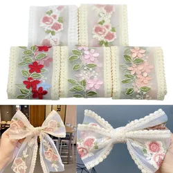 9cm 1meter Embroidery Rose Flower Lace Ribbon DIY Bow Cuff Neckline Skirt Swing Bouquet High-end Gift Boxed Packaging Supplies