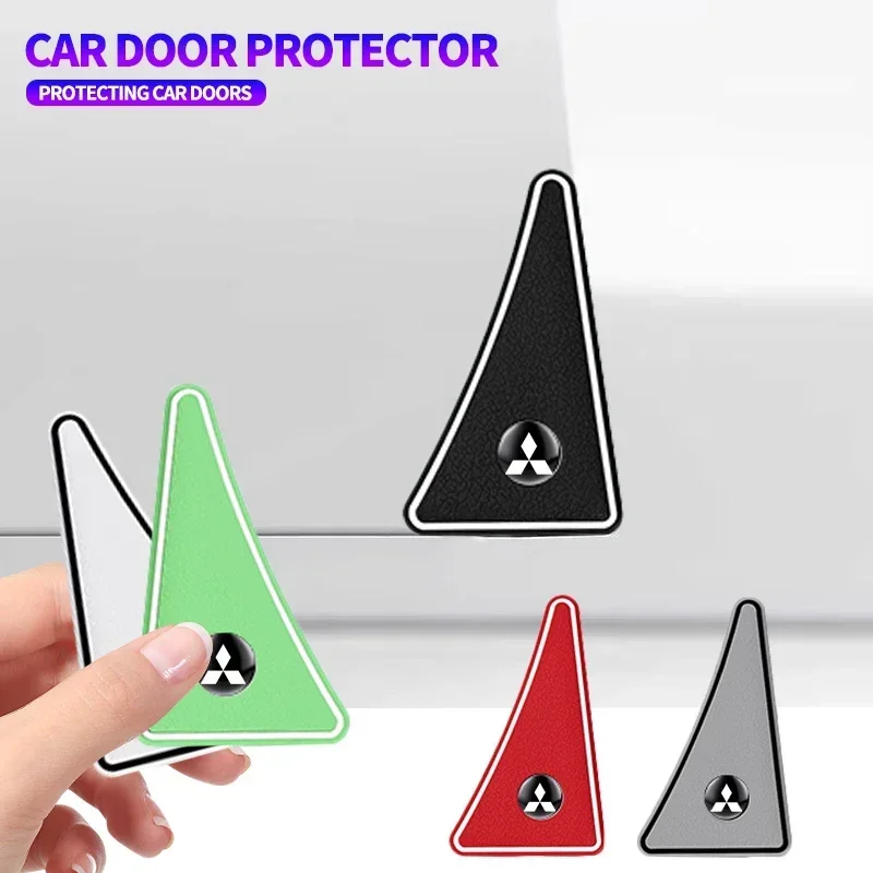 2pcs/set Car Badge Scratch Guard Anti-collision Door Corner Cover For Mitsubishi Lancer Mirage Pajero Asx 10 Outlander 3 l200