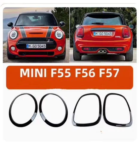 

4pcs/set Headlight Ring Bezel Trim For BMW Mini Cooper F55/F56/F57 Gloss Black Taillight Ring Surround Cover Car Accessories