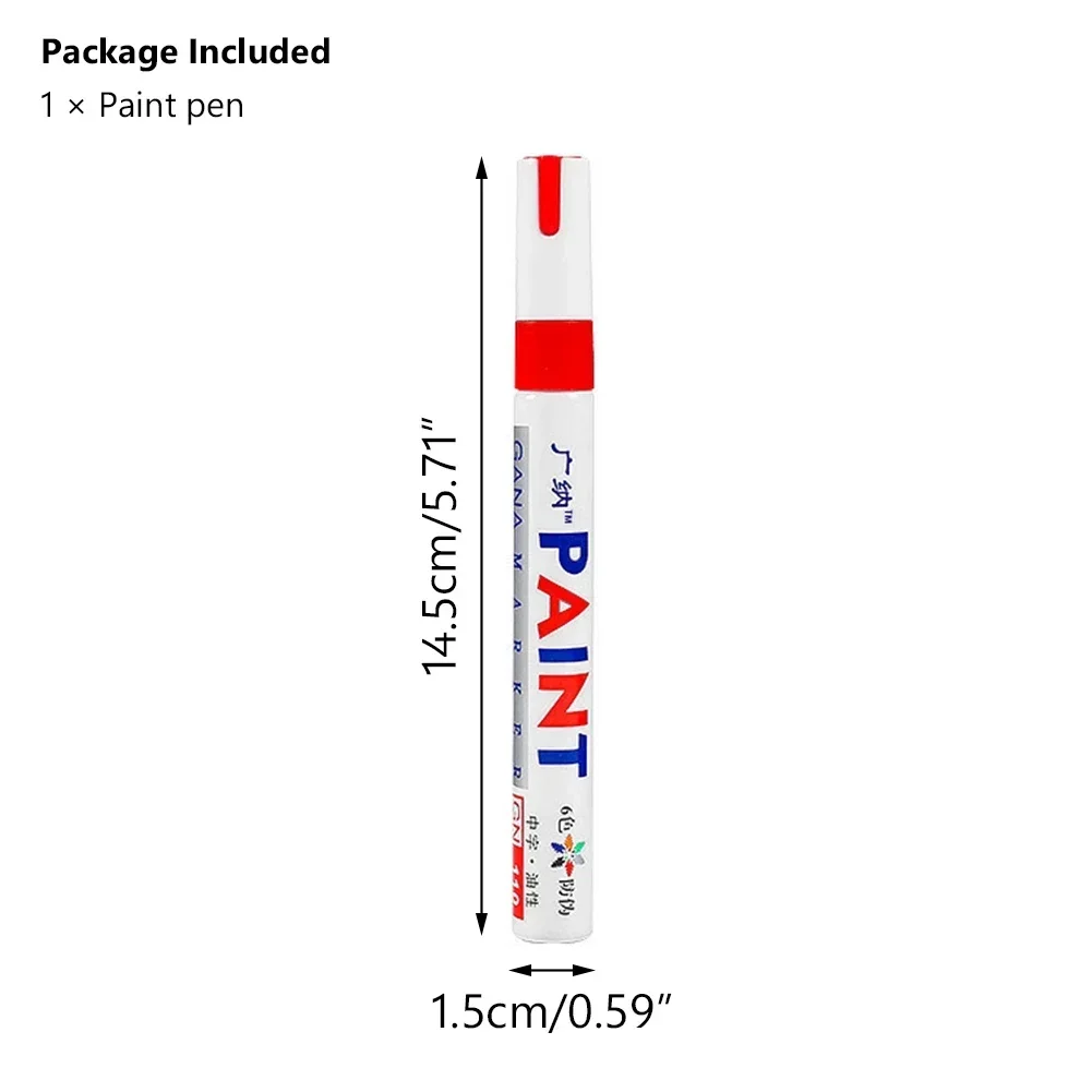 6 Stück Bunte Permanente Farbstifte, Wasserfeste Weiße Marker für Reifenprofil, Gummi, Stoff, Metall, 12 Farben Farbstifte – Detail 5