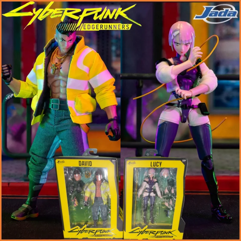 

Новинка 2026 года в наличии: Оригинальная фигурка Дэвида из Jada Toys Cyberpunk: Edgerunners 2077, подвижная кукла Люси, детская игрушка, подарок