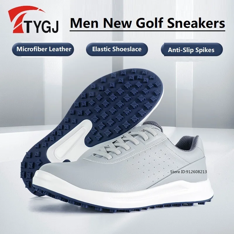 

TTYGJ Spikeless Non-Slip Golf Shoes Men Breathable Golfer Footwear Men's Lightweight Slip on Sports Sneakers Elastic Shoeslace