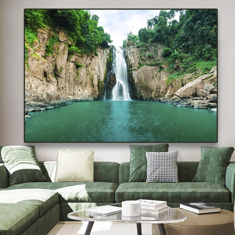 

Hawaii Beach Landscape Canvas Paintings Sunset Gold Sea Pictures Tropical Palm Tree Wall Art Poster Scenery Home Decor Painting