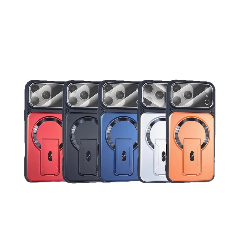 Foldable Stand Magnetic Case for IPhone Air 17 16 15 13 12 11 Pro Max 14 Plus 17Pro IPhone17 Magsafe Camera Lens Holder Cover view 6