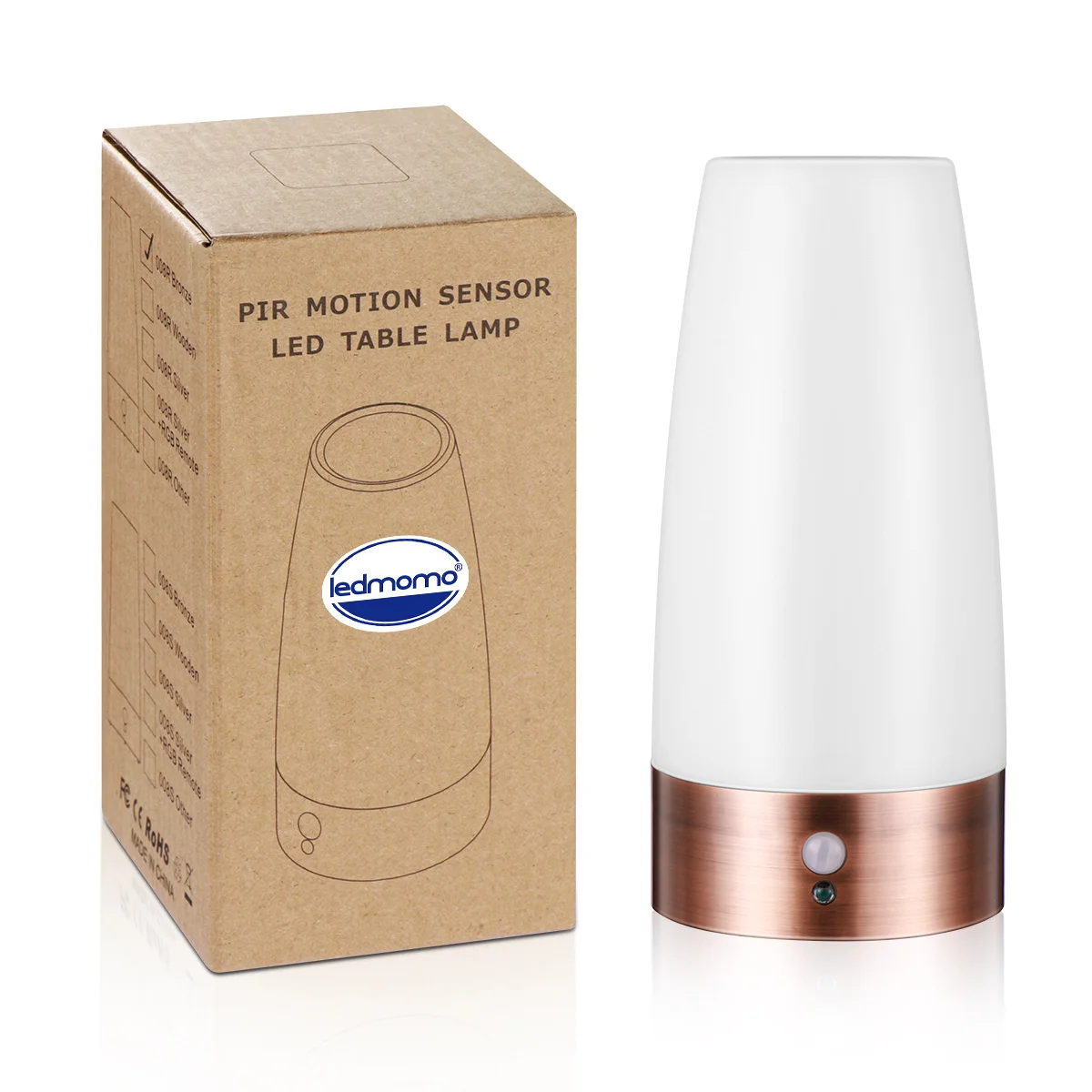 

Ledmomo Retro LED Night Light -Operated Portable Sensitive Table Lamp Motion Sensor Auto on Off Warm White Light Red