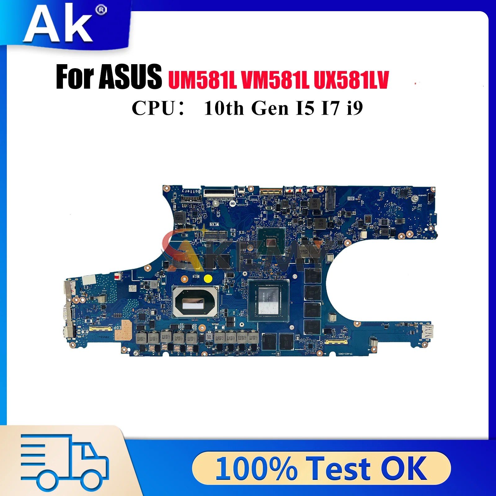 

UX581LV Материнская плата для ноутбука ASUS ZenBook UX581LV VM581L UX581LS UX581 UX581LU UM581L Материнская плата для ноутбука с процессором I5 I7 i9 stk