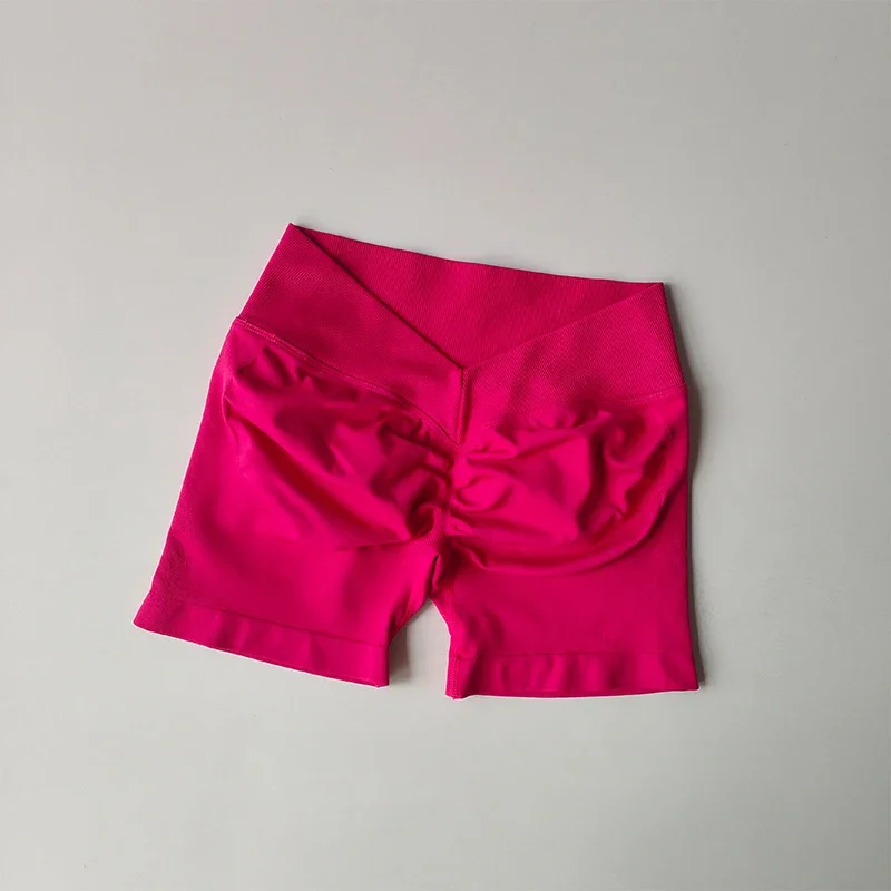 High Waisted Seamless Shorts Gym Shorts Women Fitness Sports Low Ribbed Band Workout Scrunch Butt Yoga Booty Running Short Pants