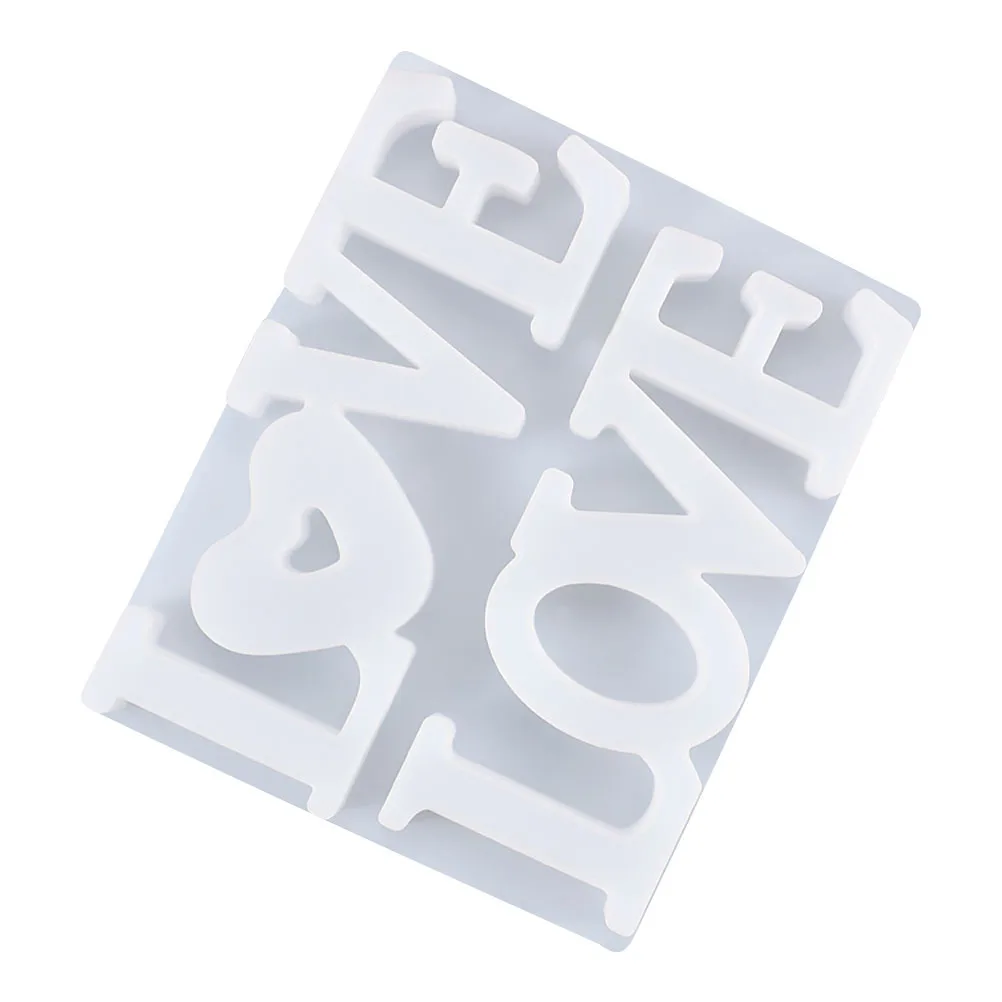 

1pc Diy Silicone Love English Plate Mold For Crystal Epoxy Cake Crafts Creative Hanging Tags Manual Diy Decor Mold Stress Relief