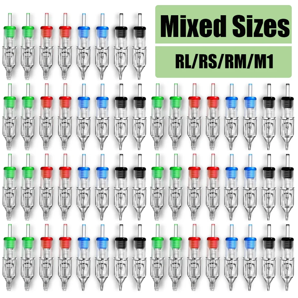 

100-5PCS Mixed Tattoo Cartridge Needles RL RS RM M1 Disposable Sterilized Tattoo Cartridges Tattoo Needles for Tattoo Pen Supply