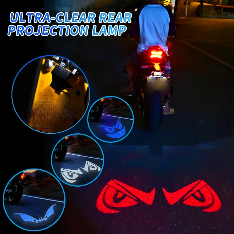 

Motorcycle LED Projection Tail Light Electric Modification Welcome Decoration Anti-collision Laser Light Brake Warning Lights