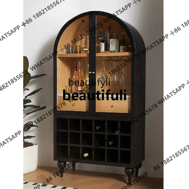 

Nordic Arched Door Double Door Dining Side Standing Cabinet High Cabinet Storage French American Homestay