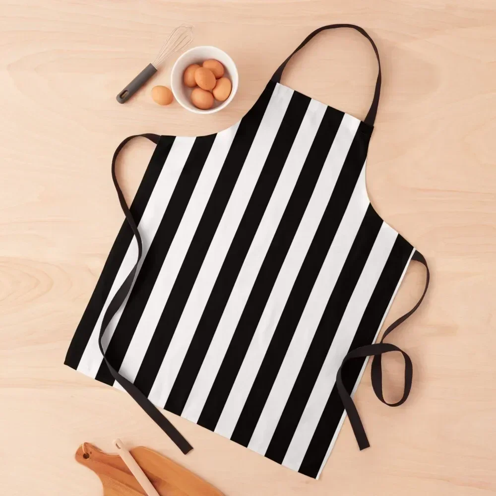 

Black & White Striped Dress Apron For Women Trim Cloth Art Apron