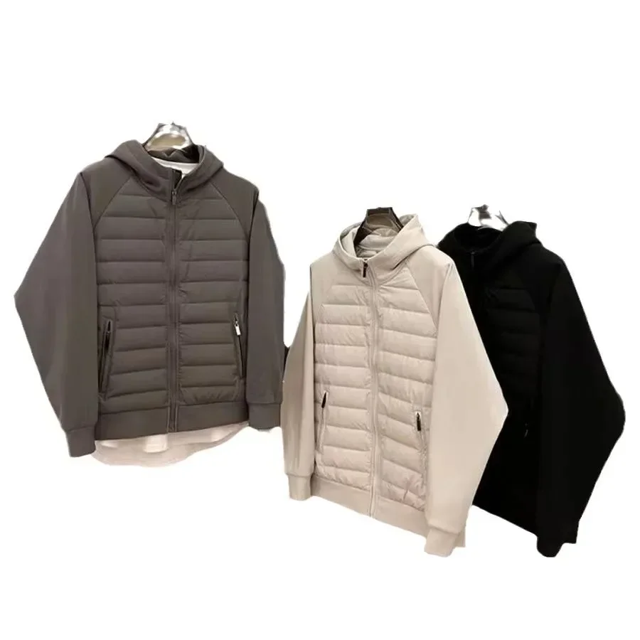 2024 Men's Women's Spring Autumn Thin Cotton Quilted Hooded Cardigan Casual Sweatshirt Simple Couple Jacket