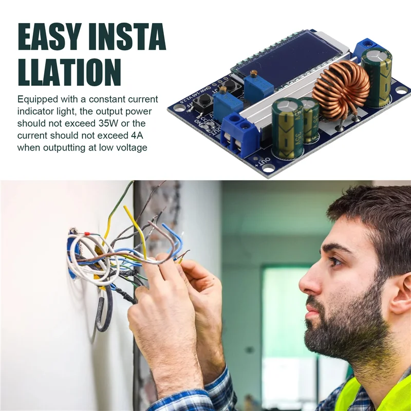 Well Made-Adjustable Voltage Regulator Module With LCD Display, Versatile Step-Up/Down Voltage Control Perfect For DIY Electroni