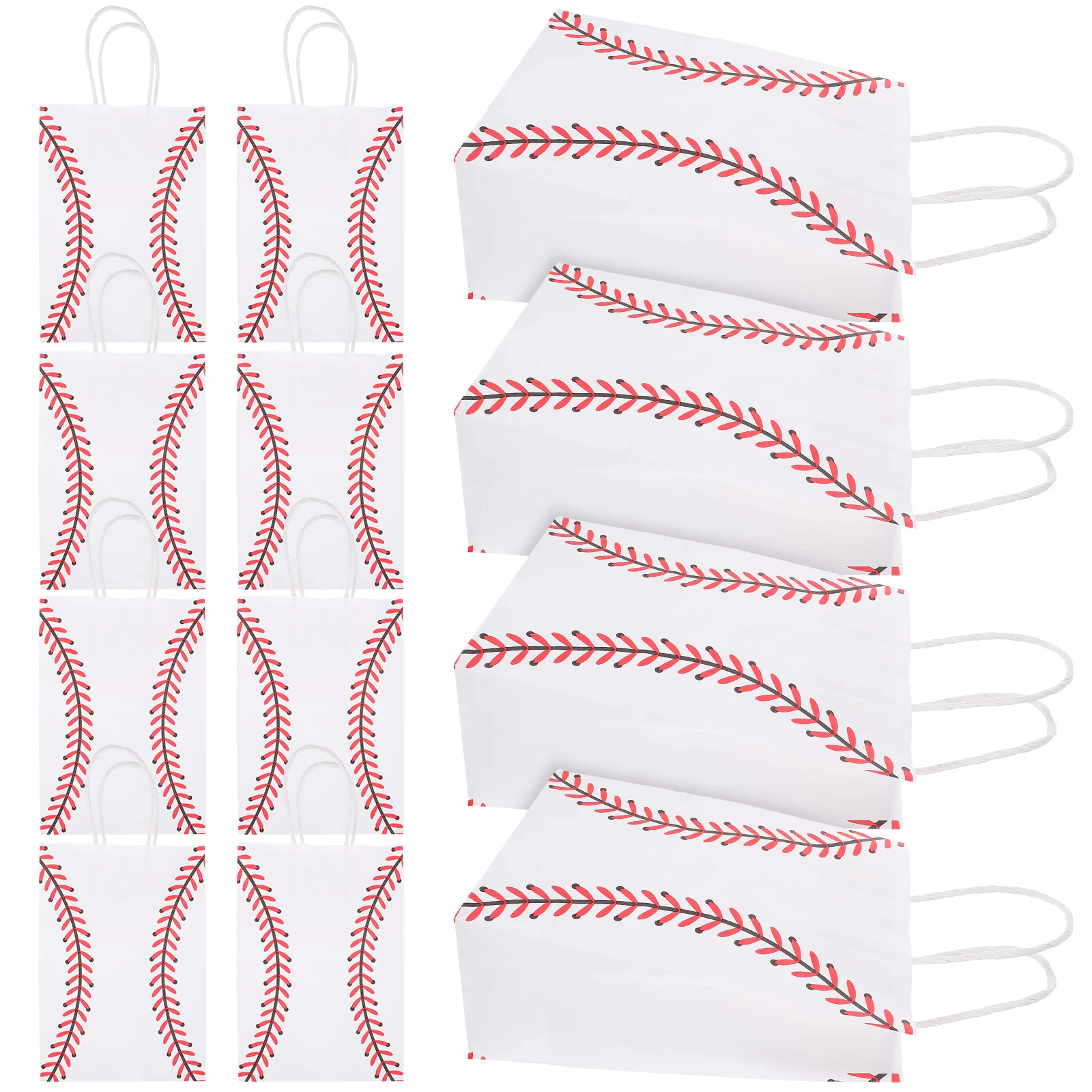 

12 Pcs Gift Bags Birthday Party Baseball Treat Themed Decorations Soccer Kraft Paper Storage Small Gifts Makeup