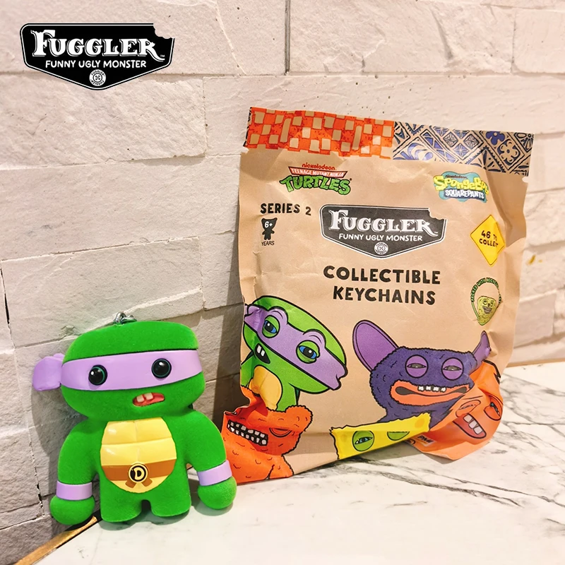 

Fuggler Key Chain Blind Box 2th Teeth Monster Teenage Mutant Ninja Turtles SpongeBob Action Figures Keyring Pendant Mystery Box