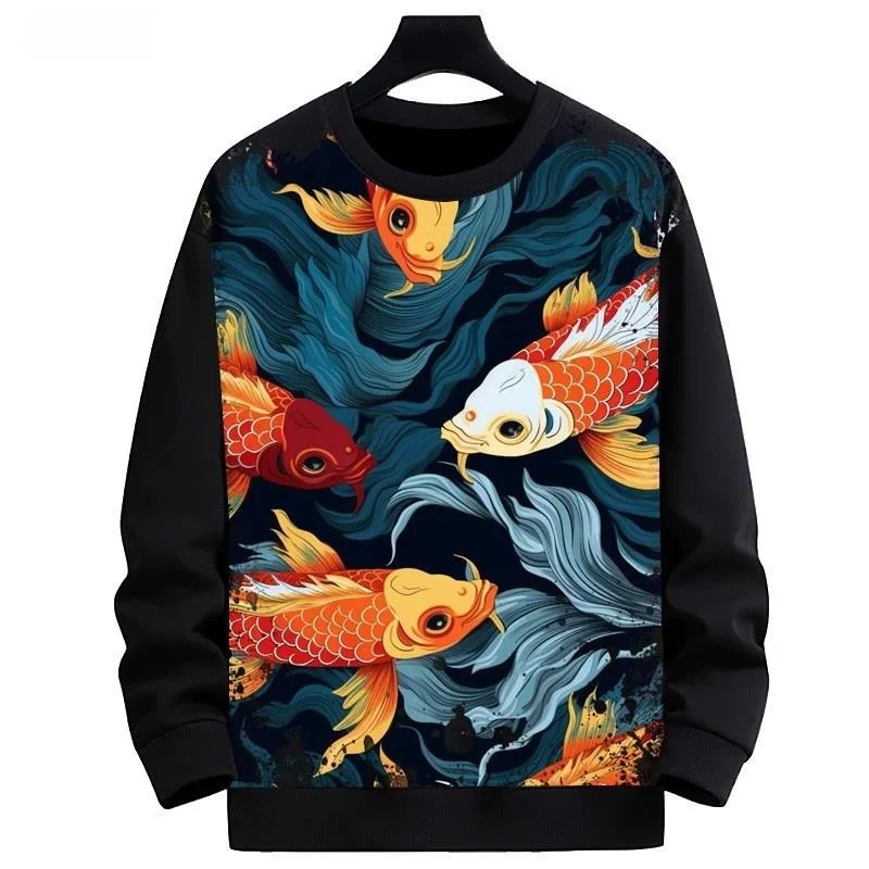 

Новые поступления: круглая толстовка с капюшоном Ne Fce на подкладке с цифровым принтом и рисунком карпа, мужская модная верхняя одежда, горное волокно из полиэфирного волокна...