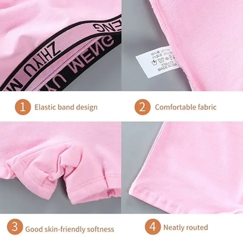 3Pcs Girls\' Panties Boxer 15 Mid-waist Solid Color Student Boxer Trousers Student Shorts Bottoming 8-16 Years Old Cotton Panties