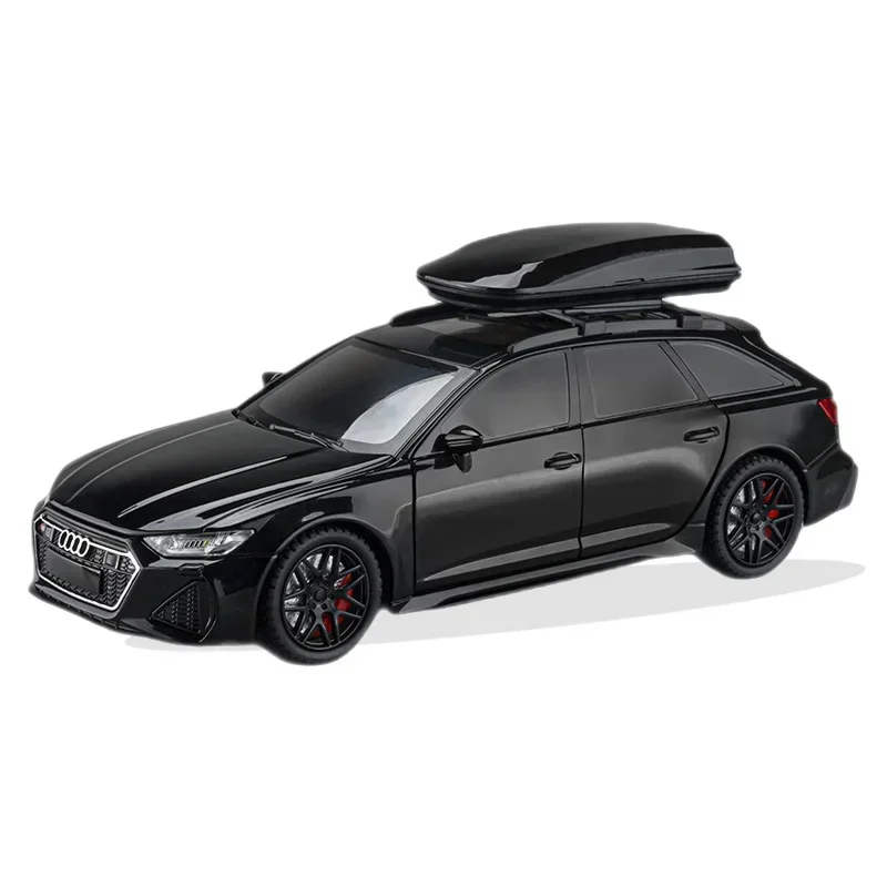 1:24 RS6 edición de viaje aleación Die Cast juguete coche modelo sonido y luz tirar hacia atrás juguete para niños coleccionables regalo de cumpleaños