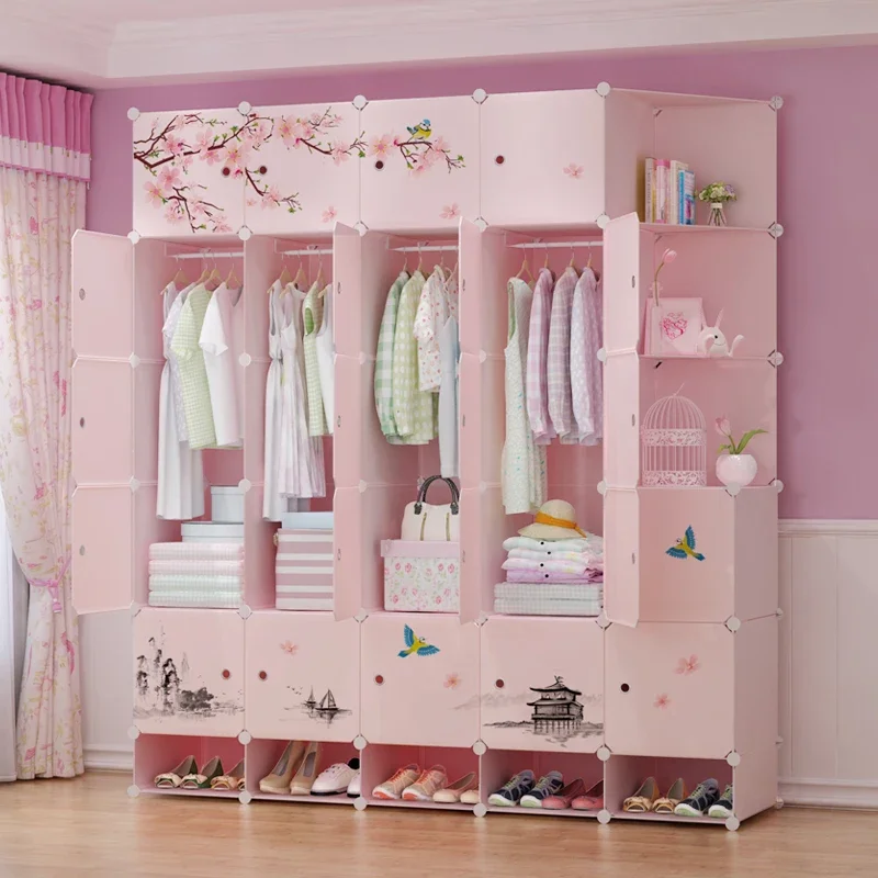 Modern Simple Wardrobe Clothes Storage Bedroom Minimalist Nordic Wardrobe Jewelry System Modular Plastic Armario Salon Furniture
