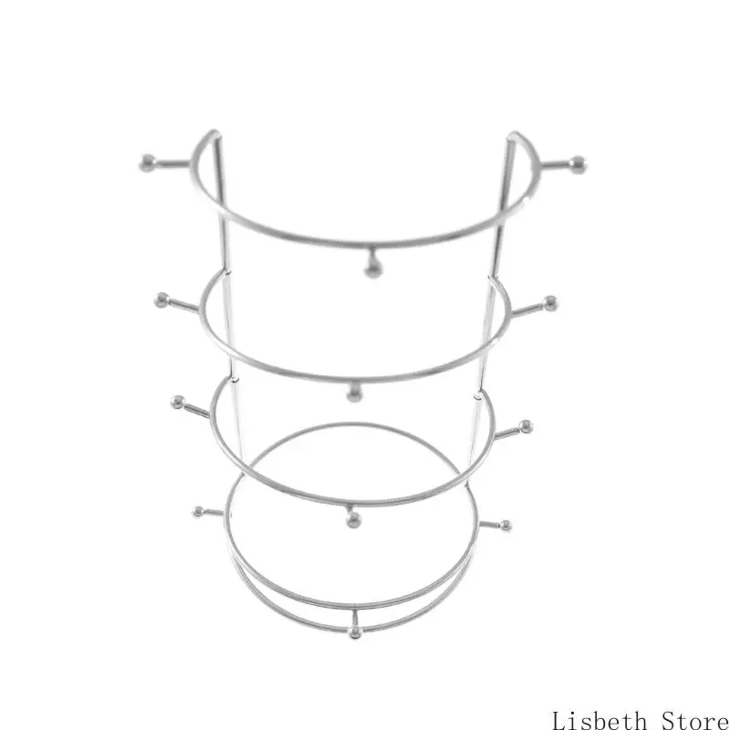 

Stainless Steel Four Layer Crown Display Rack Crystal Hairband Support Holder Easy To Assemble Jewelry Storage Stand