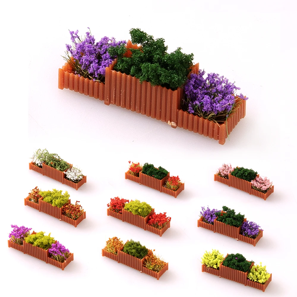 

Miniature Simulation Flower Bed Model Multi-color Artificial Plant Ornament DIY Sand Table Scene City Street Garden Decor 5PCS