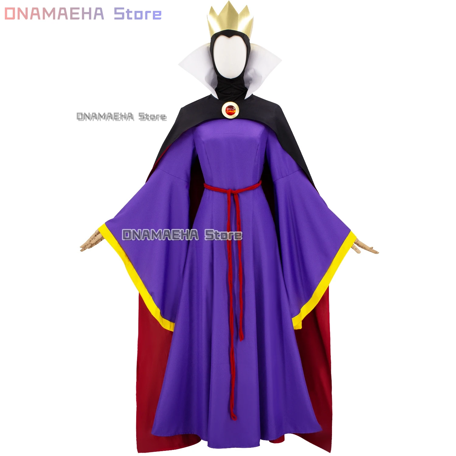 osplay Fairytale Anime Queen Costume Role-playing Stage Costume Villainous Woman Cosplay Costume Crown Cloak Belt accessory Suit