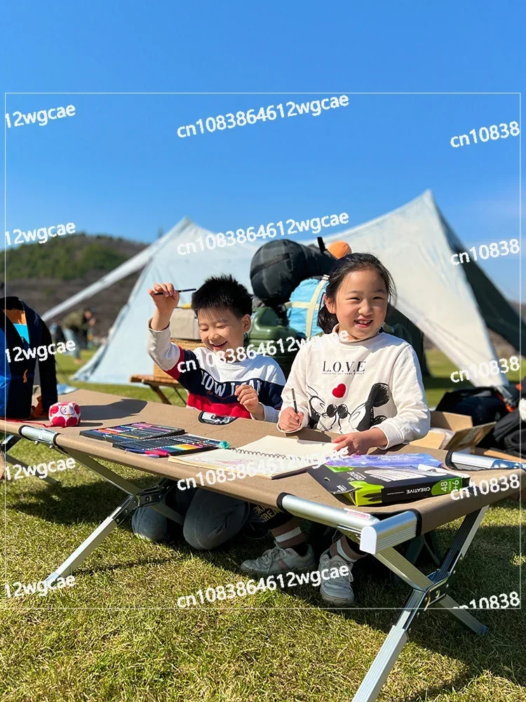 Outdoor marching bed folding picnic camp lying flat, lunch break portable camping single person lightweight blue bed new