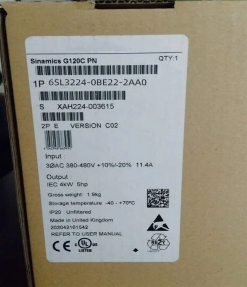 

Brand new 6SL3224-0BE22-2UA0 6SL3224-0BE22-2AA0 Warrently One-year