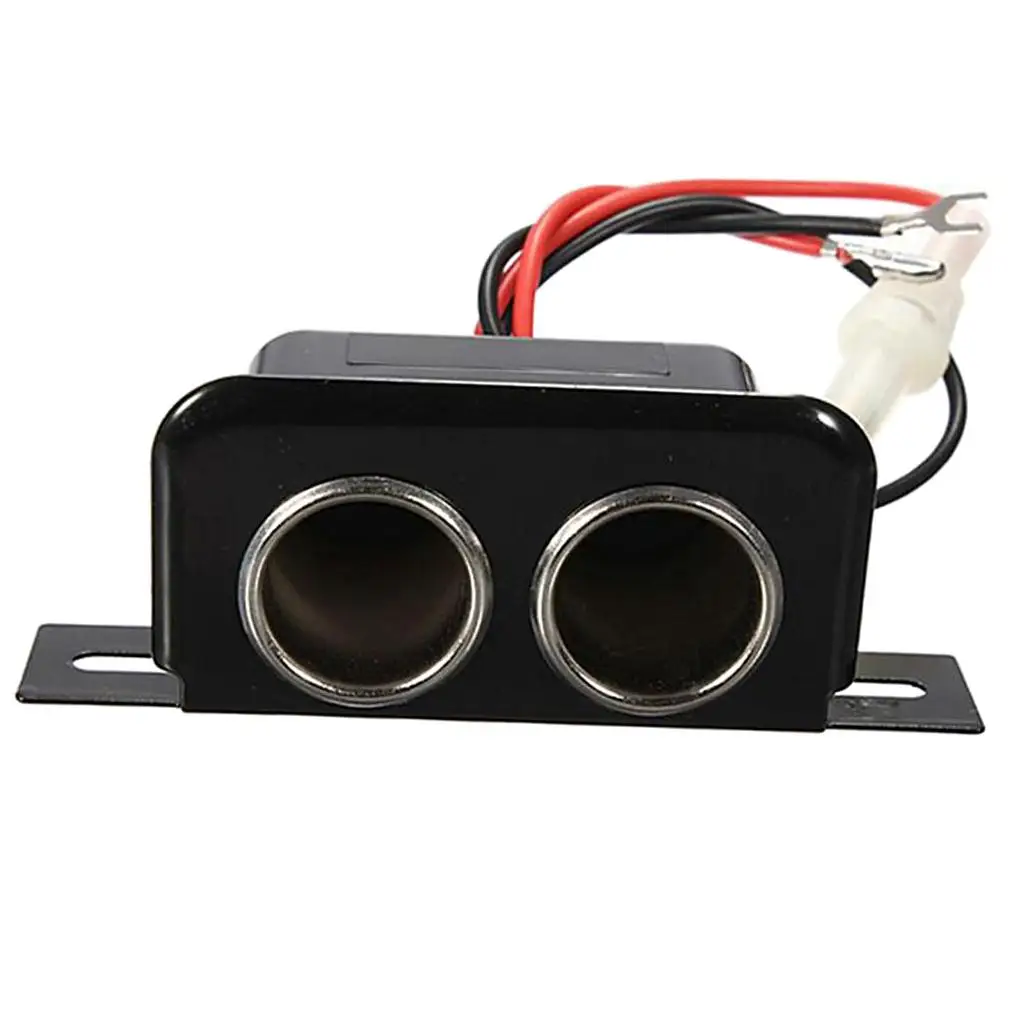 Dual Socket Cigarette Lighter Waterproof Dustproof Power Outlet Charger for Vehicle Modification and Accessories