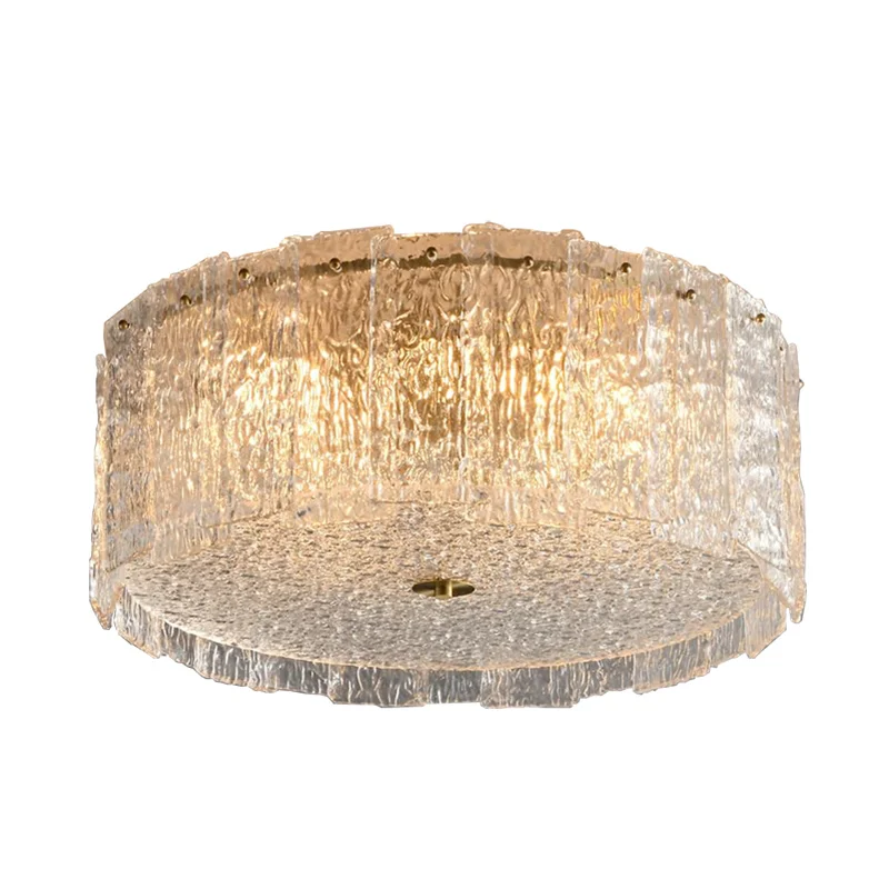 Modern Chic Design Elegant Texture Glass Ceiling Light Home-appliance Elegant Home Decor LED Dimmable Main Lamp For Living Room