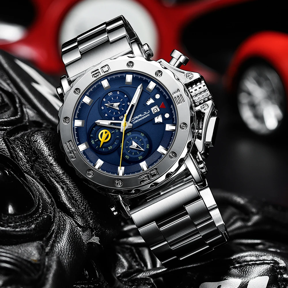 2025 New Sport Quartz Watch For Men 316L Stainless Steel Sapphire Big Dial Mens Watches 30M Waterproof Clock Reloj Hombre