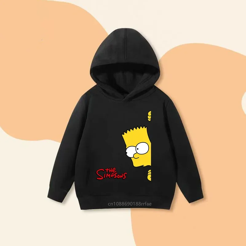 The Simpsons anime children's hooded hoodie hoodie casual fashion trend funny sports top for boys and girls autumn