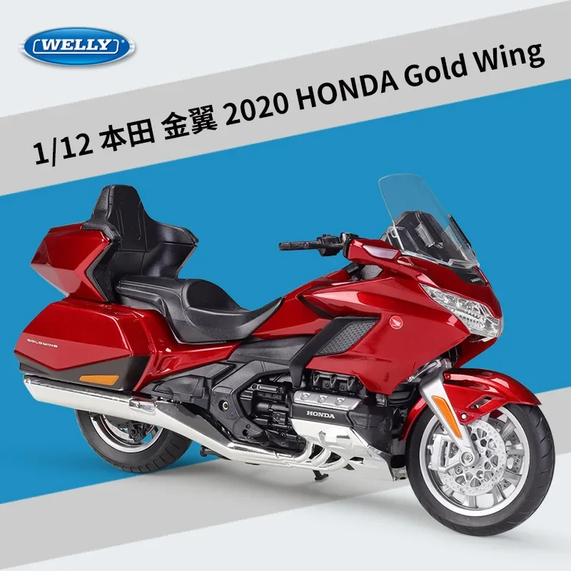 WELLY 1:12 Scale Honda Gold Wing 2020 Motorcycle Simulation Alloy Model Adult Collection Decoration Gifts For Boys Birthday Toys