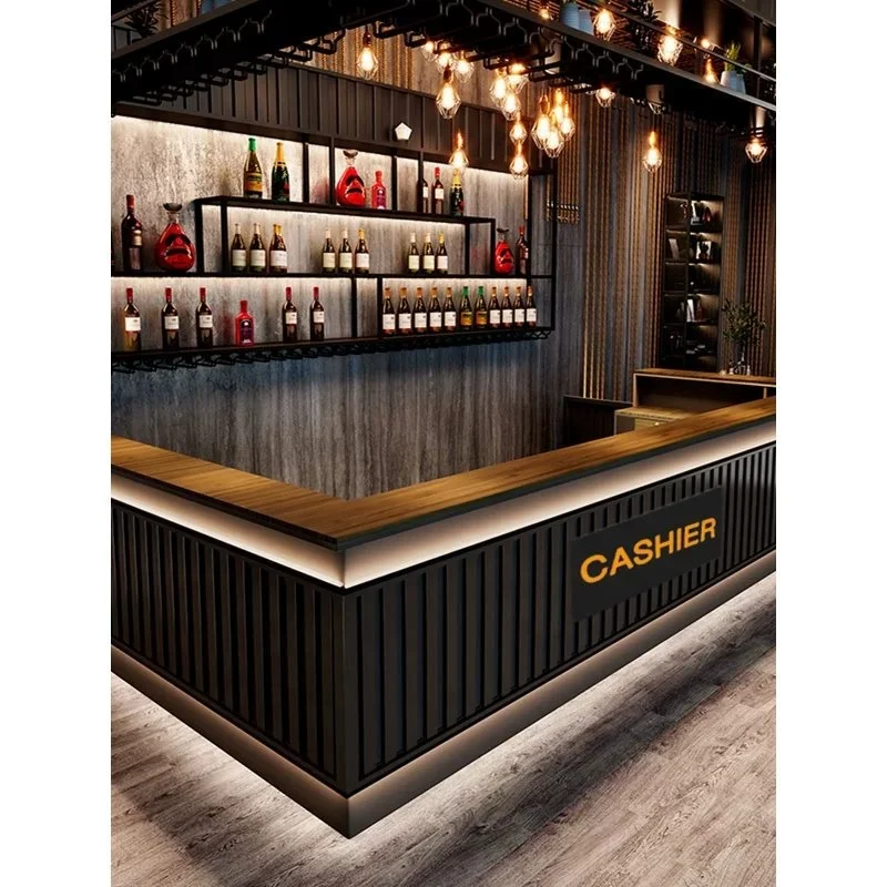 Modern High Quality Customizable Wood Bar Counter Coffee Shop Hotel School Or Mall Reception