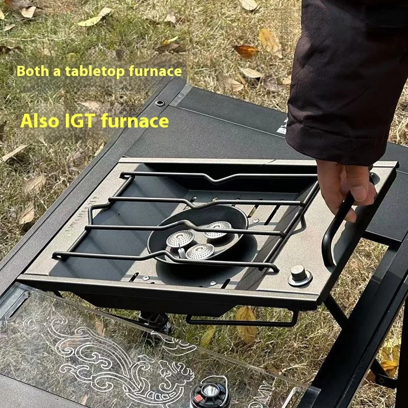 Camping Gas Stove Flat Burner IGT Furance Stainless Steel Windproof 8000w High Power Unit Stove Kitchen Outdoor Tool Custom Gift