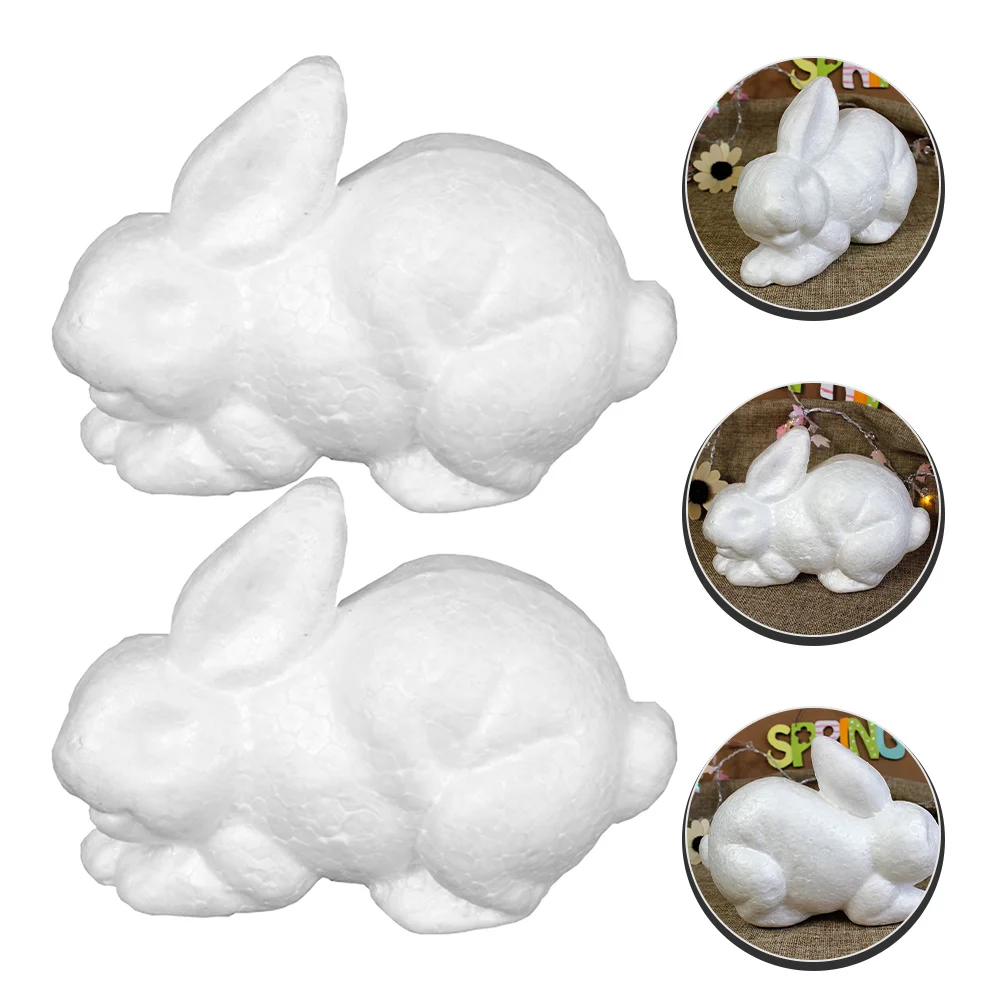 

2Pcs Foam Rabbit Craft Smooth for Easy Painting DIY Bunny Decor Ideal for Easter Decoration Creativity Gift