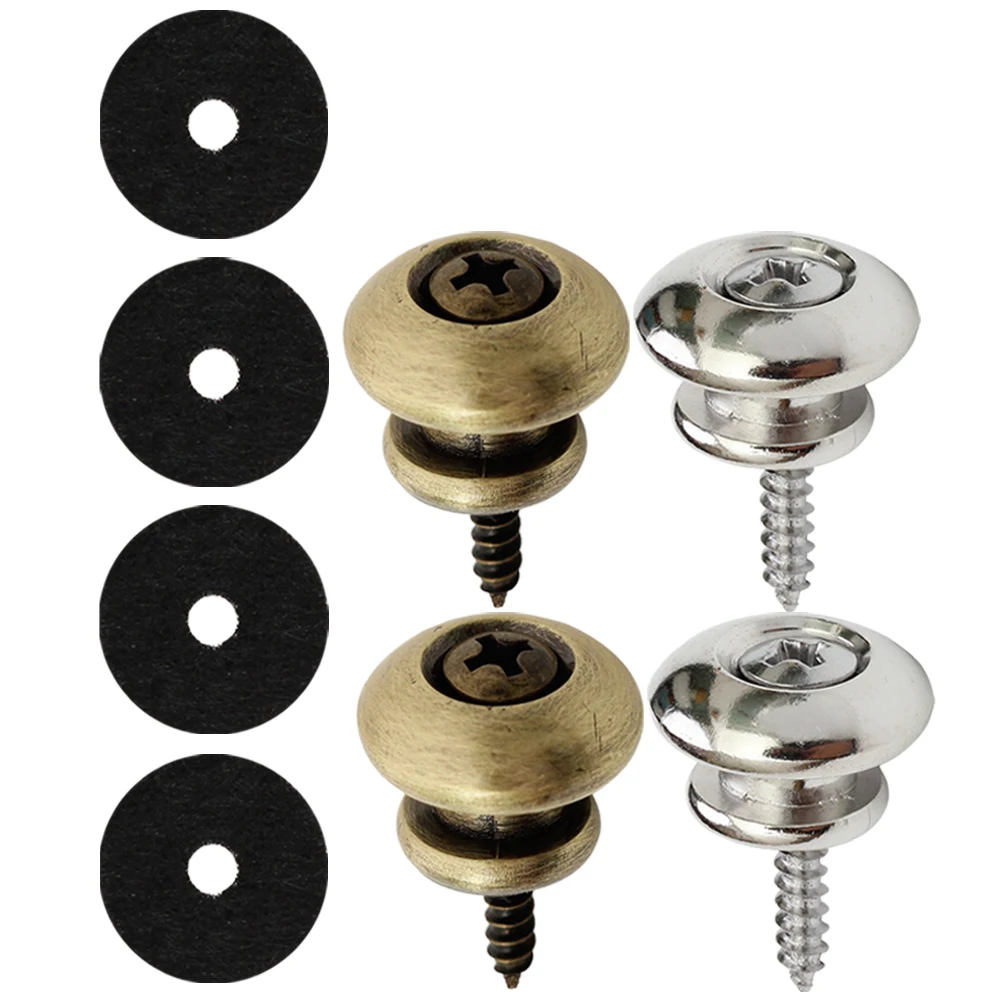 

4 Pcs Guitar Strap Button Acoustic Electric Pin Bass Straplock Buttons Tail Nail