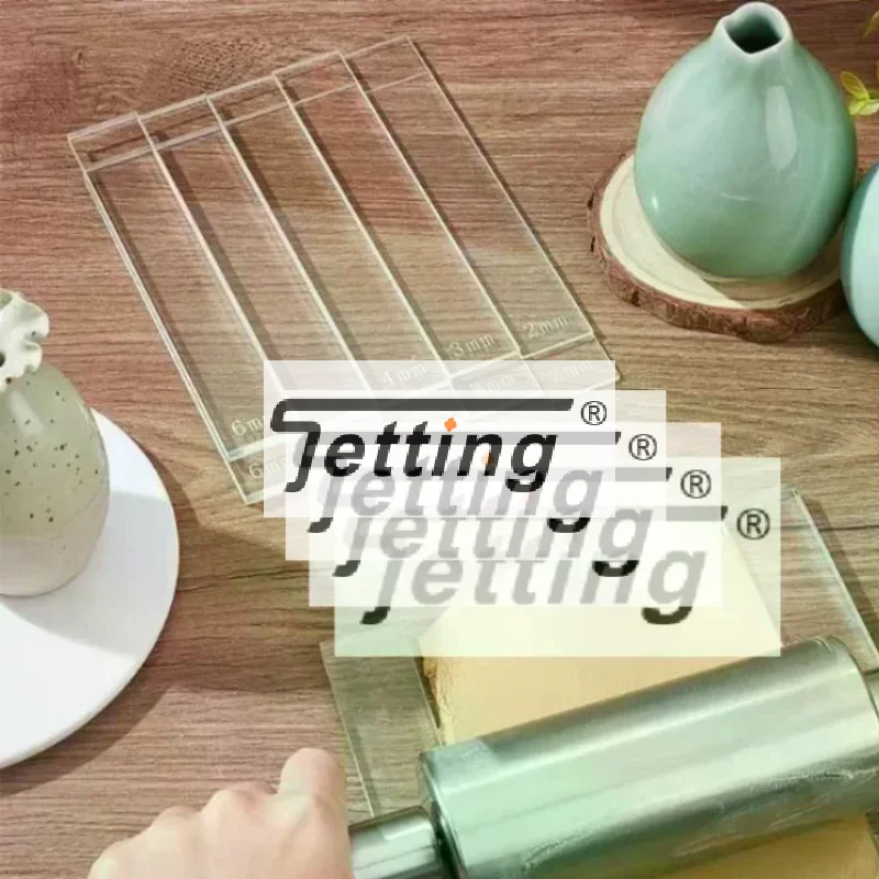 12Pcs 6 Size Acrylic Polymer Clay Depth Guide Set 234567mmAdjustable Clay Rolling Pin Guide With Protective Film For Kit