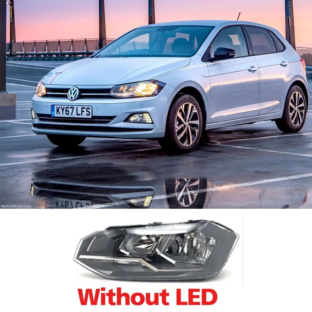 Car Headlight Assembly for Volkswagen VW Polo Virtus 6th AW 2018~2020 Front Fog Light Corner Halogen Side Lamp LED Accessories