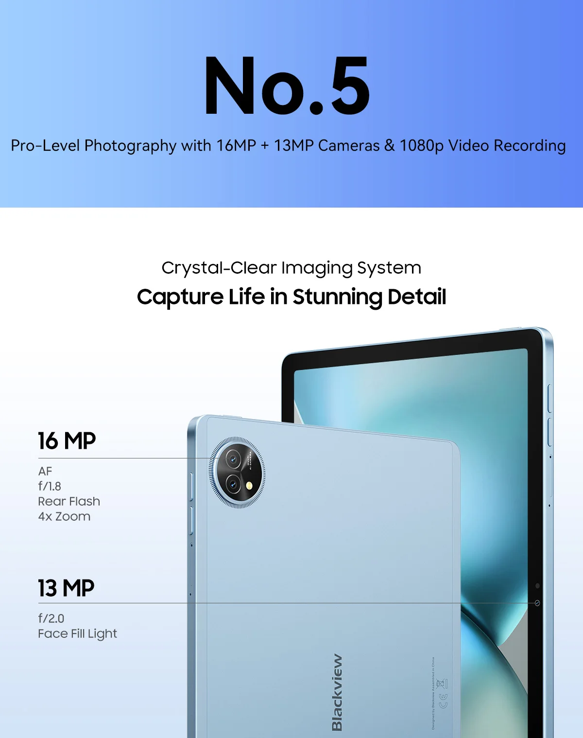 Blackview ZENO 10 Tablet PC 5G AI Android 15 T8200 Octa Core 11' FHD+ IPS 90Hz Display Smart Tablets Pad PC With Bluetooth