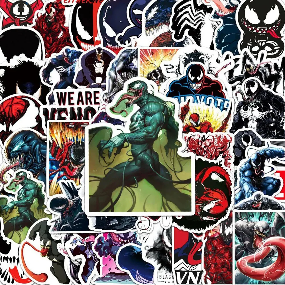 10/30/50Pcs Disney Comics Movie Carnage Venom Villain Stickers for Kids DIY Laptop Phone Skateboard Suitcase Waterproof Sticker