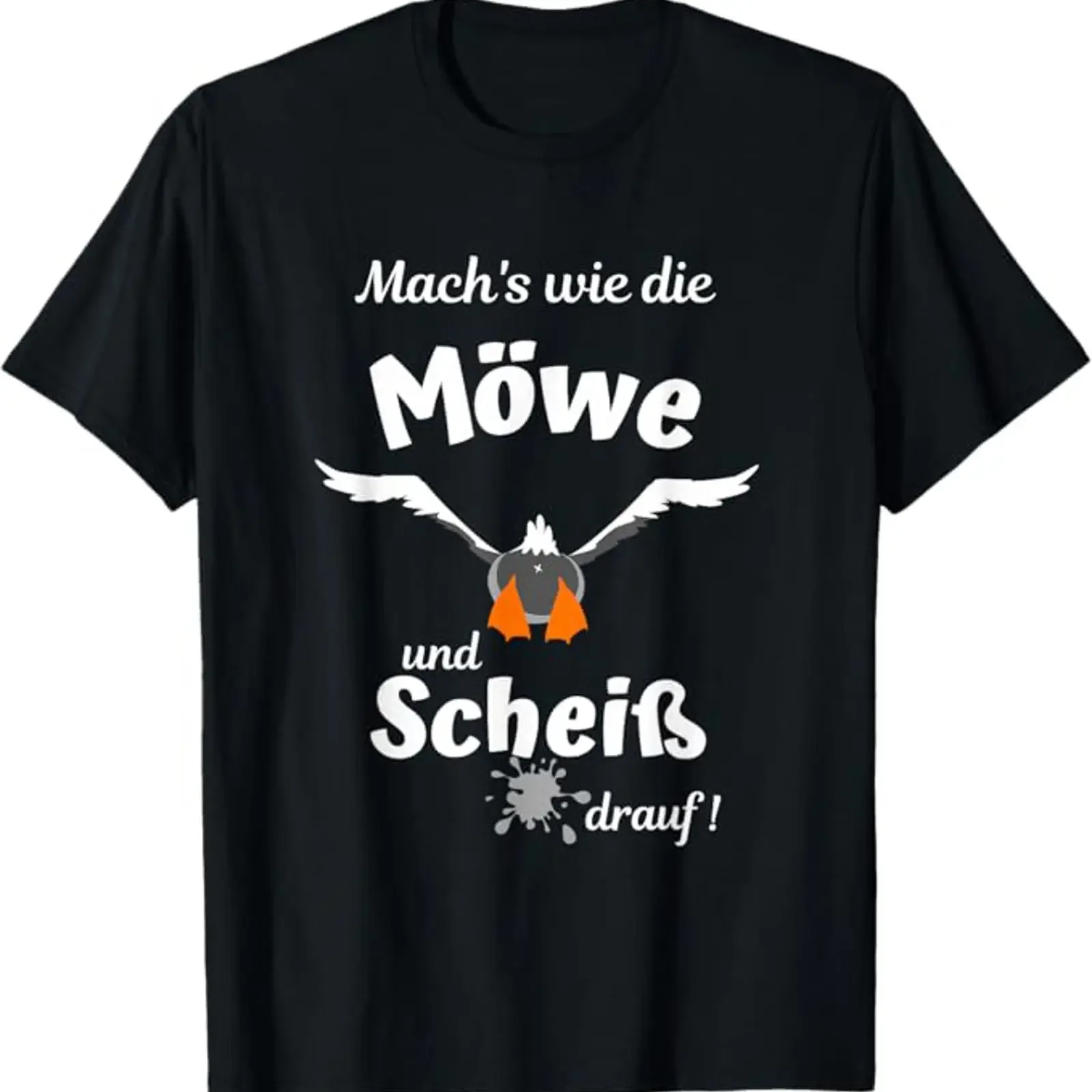 Ostsee Fun Mach's wie die Seagull und Scheiß drauf T Shirt vintage Washed Versatile Unisex Top For Everyday Wear Breathable