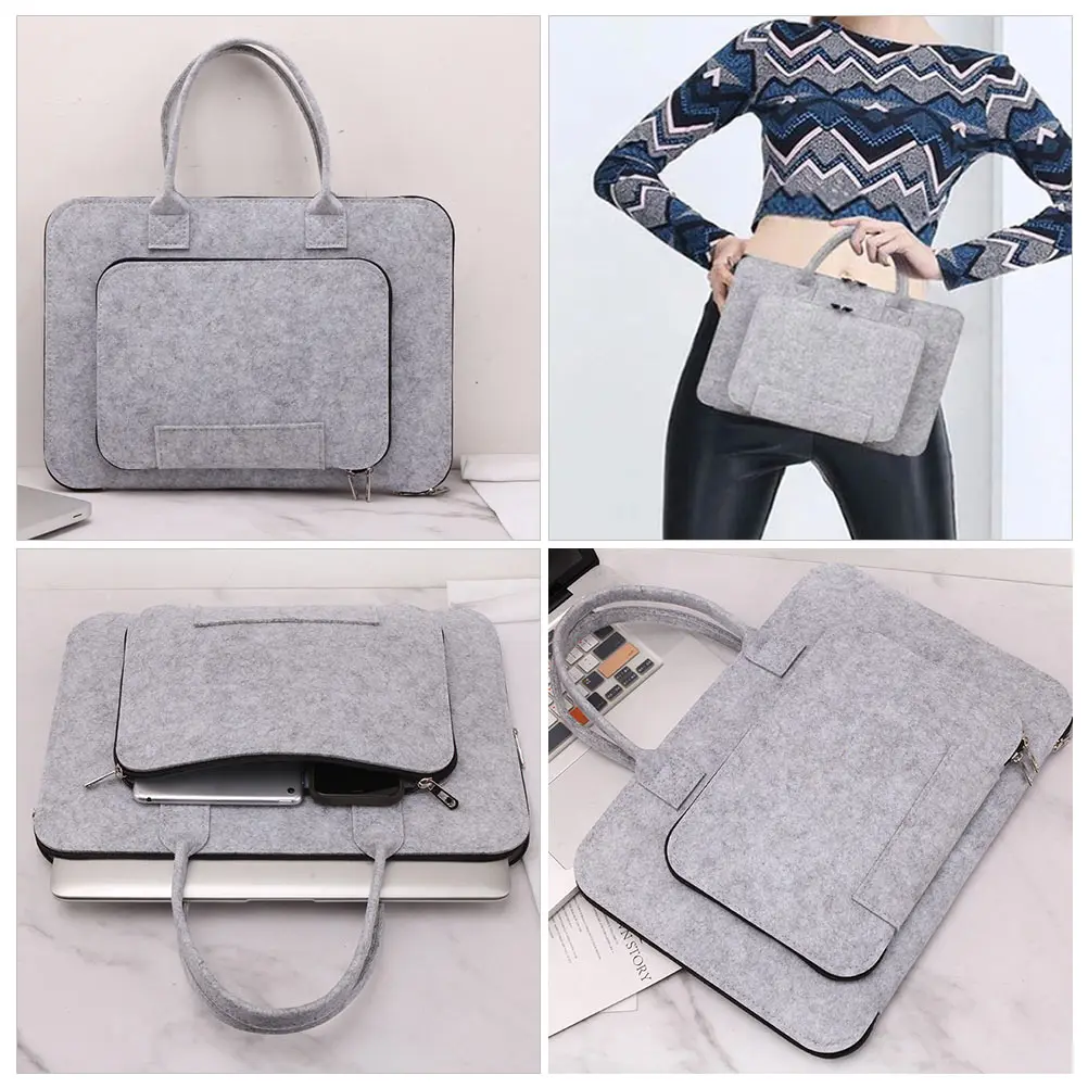 

1Pc Felt Laptop Bag Multipurpose Envelope Computer Handbag AntiScratch Tablet Storage Bag Business Briefcase