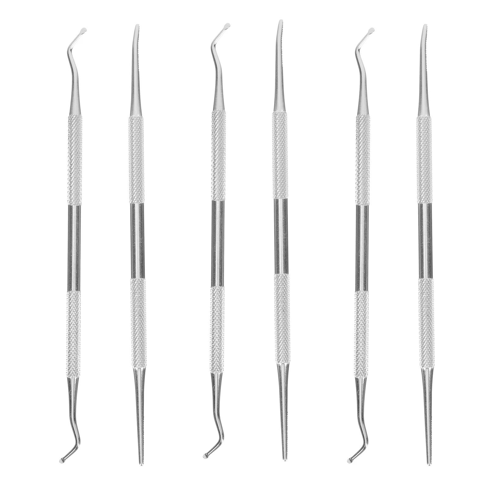 6 個のネイルケアツールセットステンレス鋼の爪溝スプーン足の爪の汚れ除去ペディキュアグルーミングキット日常使用