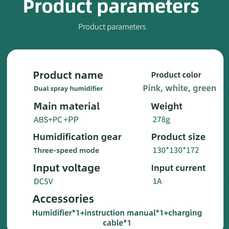 Air Humidifier Household Large Fog Volume and Large Capacity Small Usb Desktop Atomizing Humidifier Digital Display